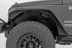Jeep Wrangler Unlimited Front Wheel Well Liners - Rough Country - Black - '07-'18